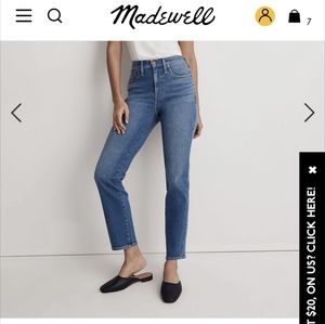 Madewell stovepipe jeans 25